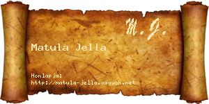 Matula Jella névjegykártya